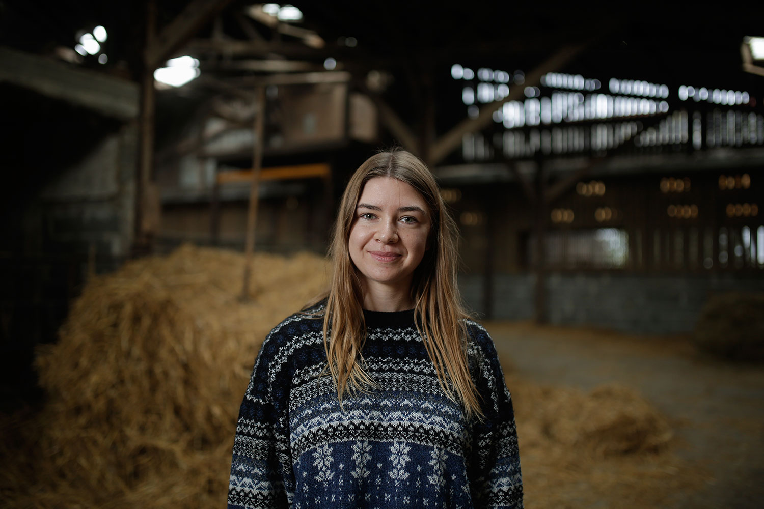 portrait d'une étudiante en exploitation agricole