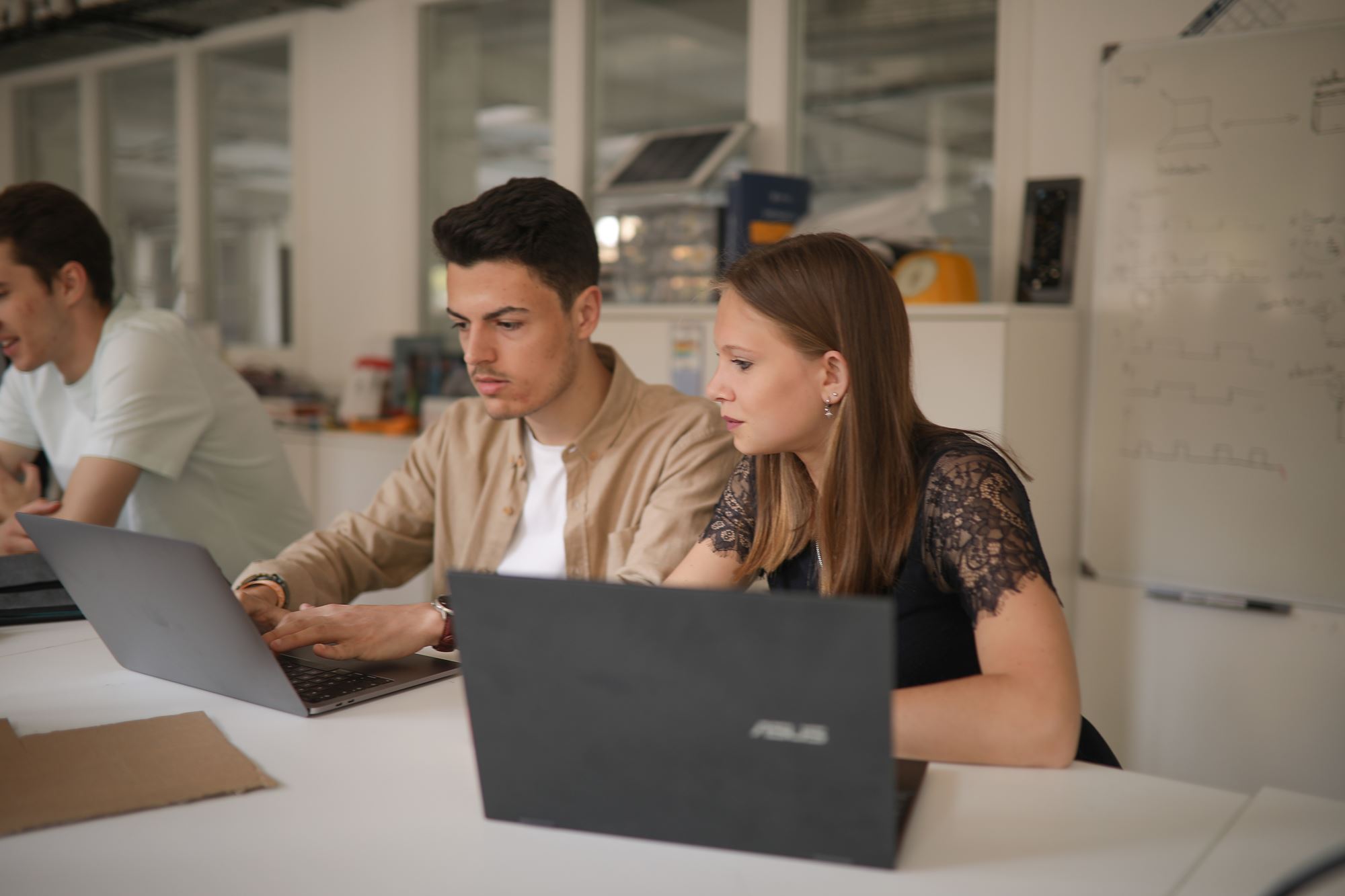 students with a computer