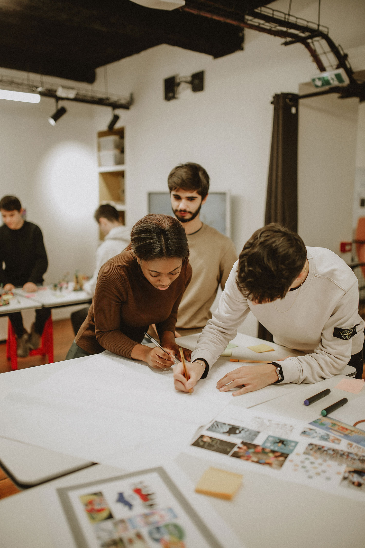 students working in group