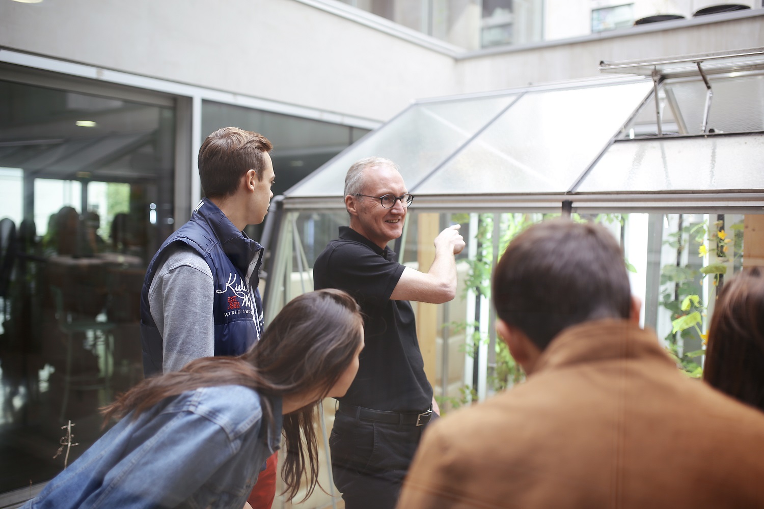 professor with a group of students