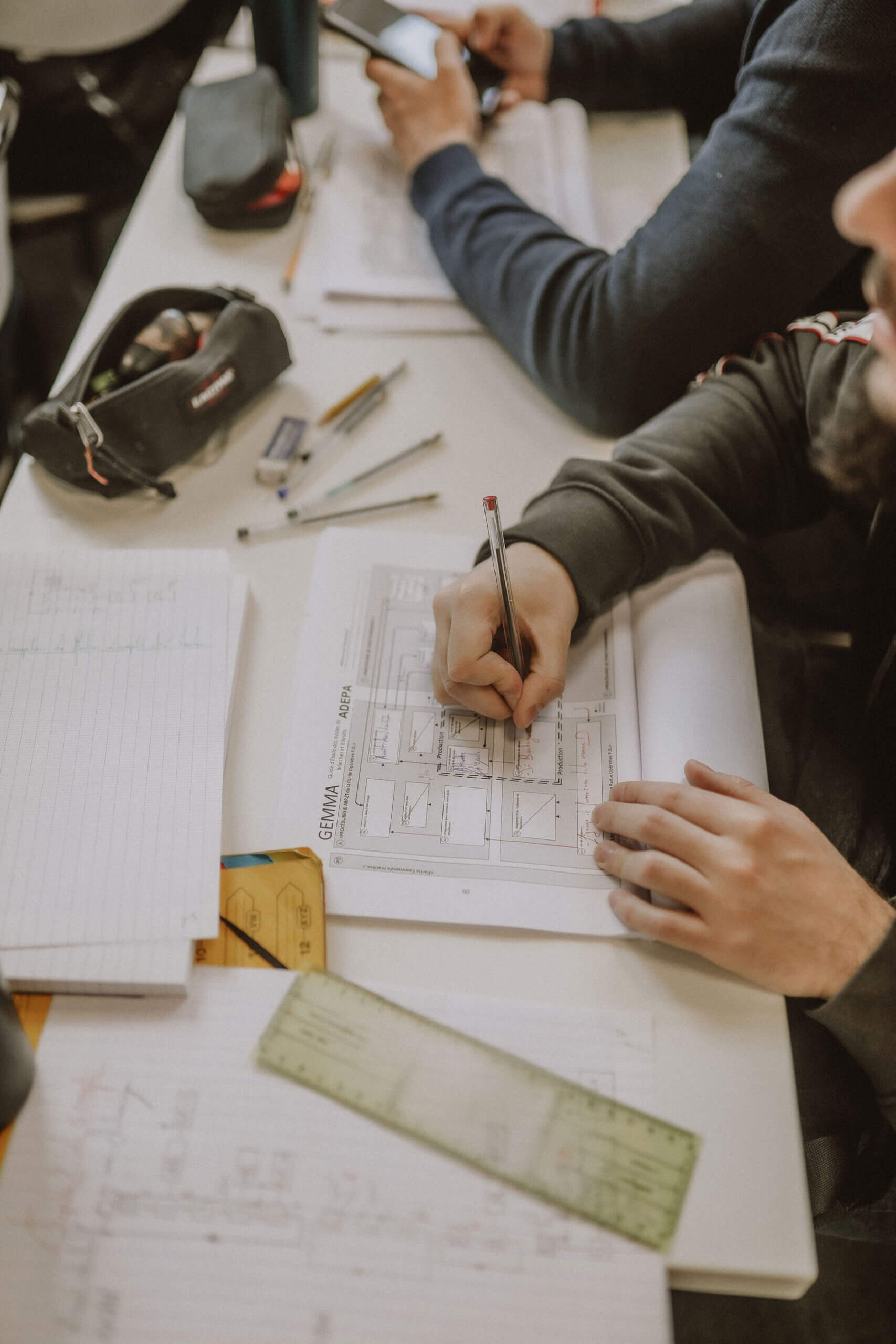 étudiants en cours