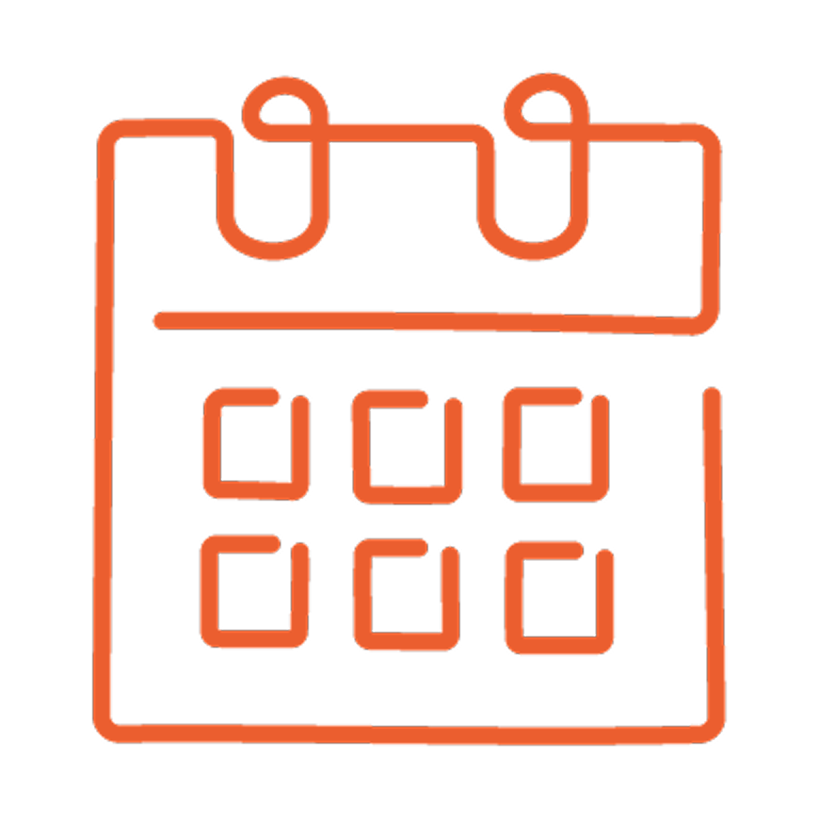 Pictogramme orange représentant un calendrier