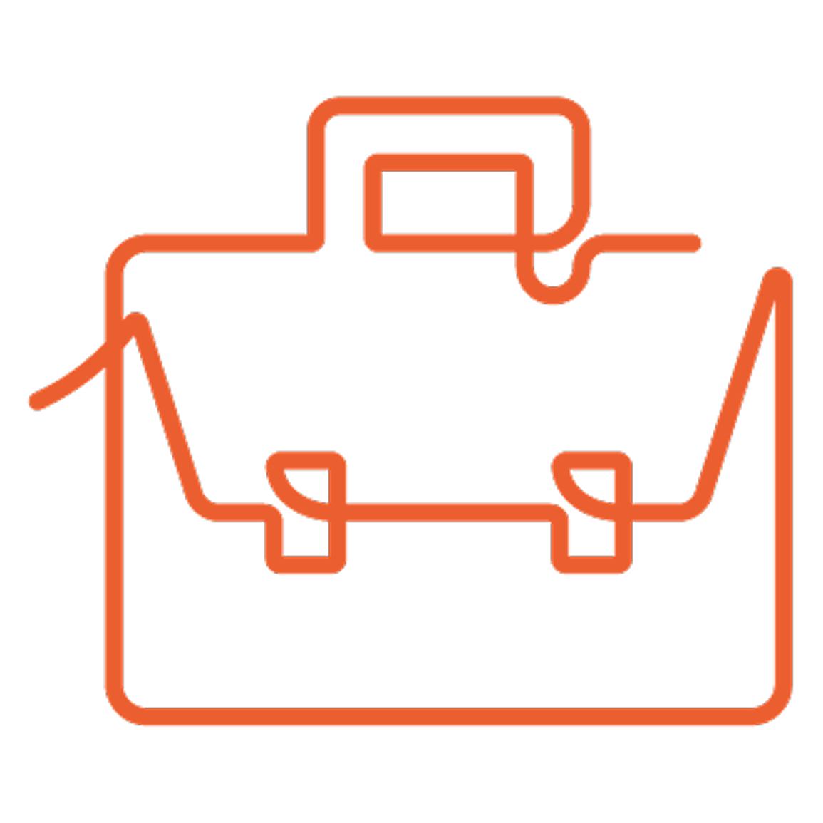 Pictogramme orange représentant un cartable