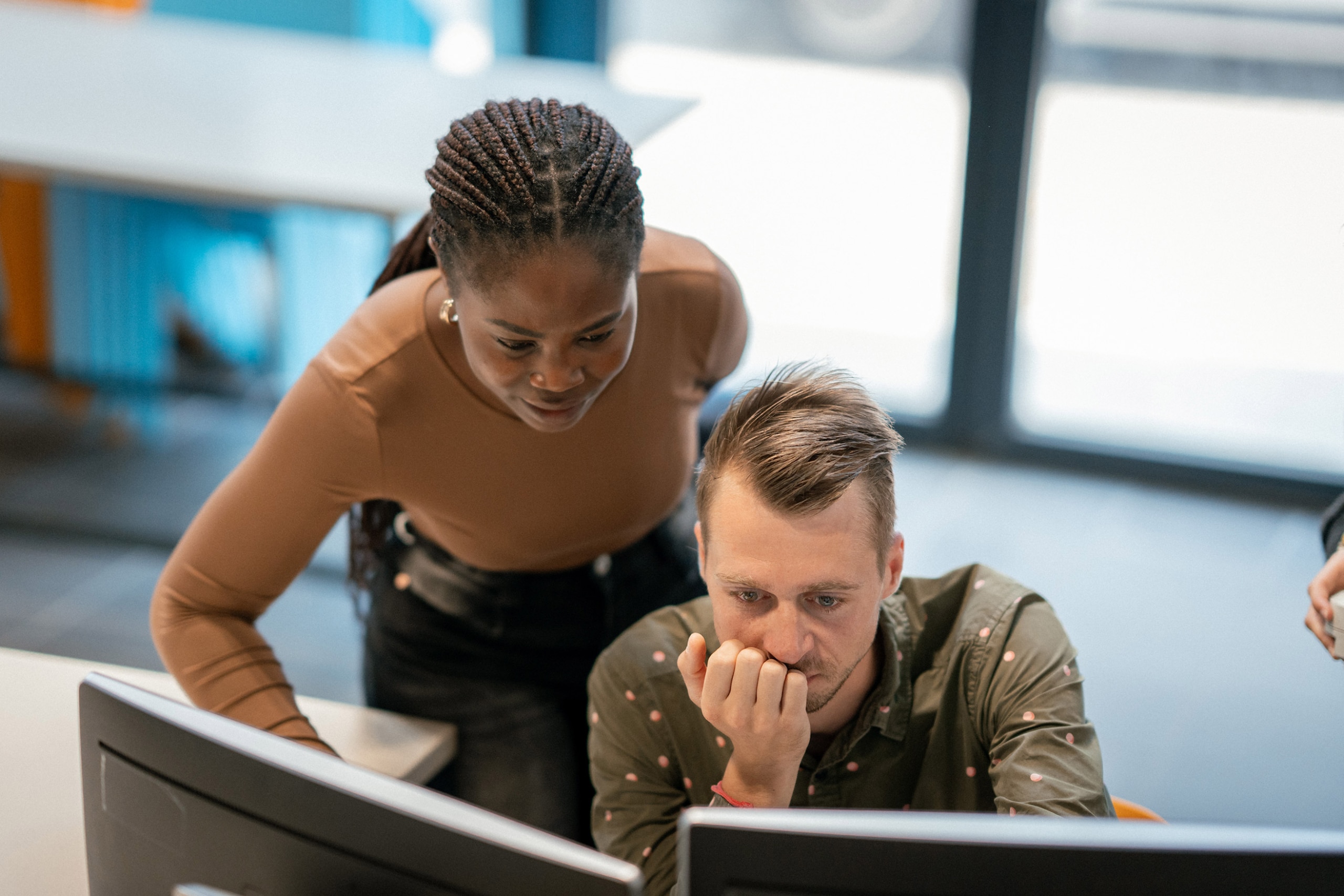 Students working together on a computer
