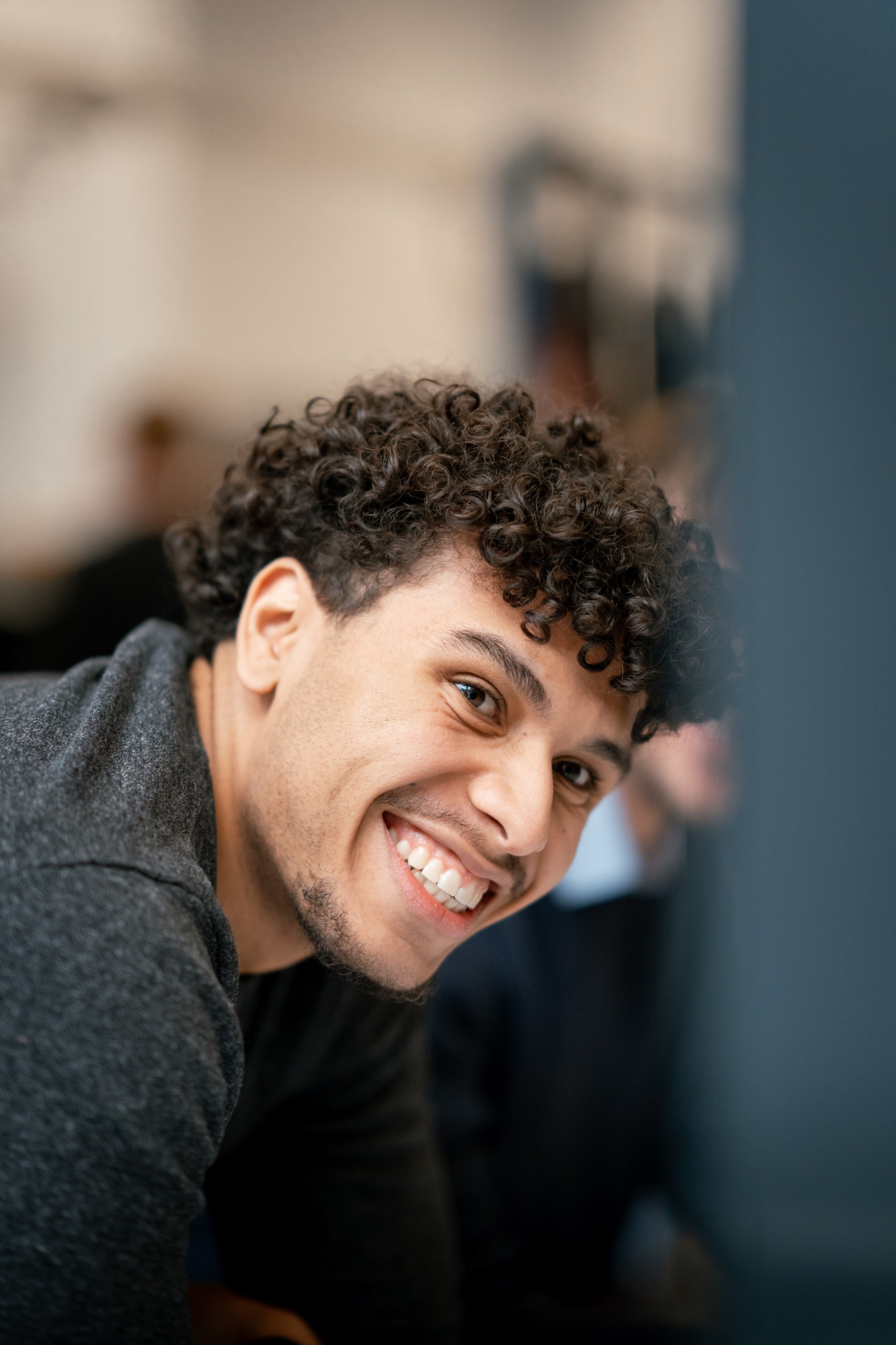 A student smiling